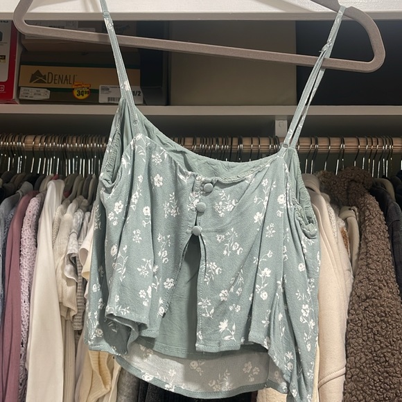 Sage Green Floral Crop Top by Lottie Moss from Pacsun - Picture 2 of 4